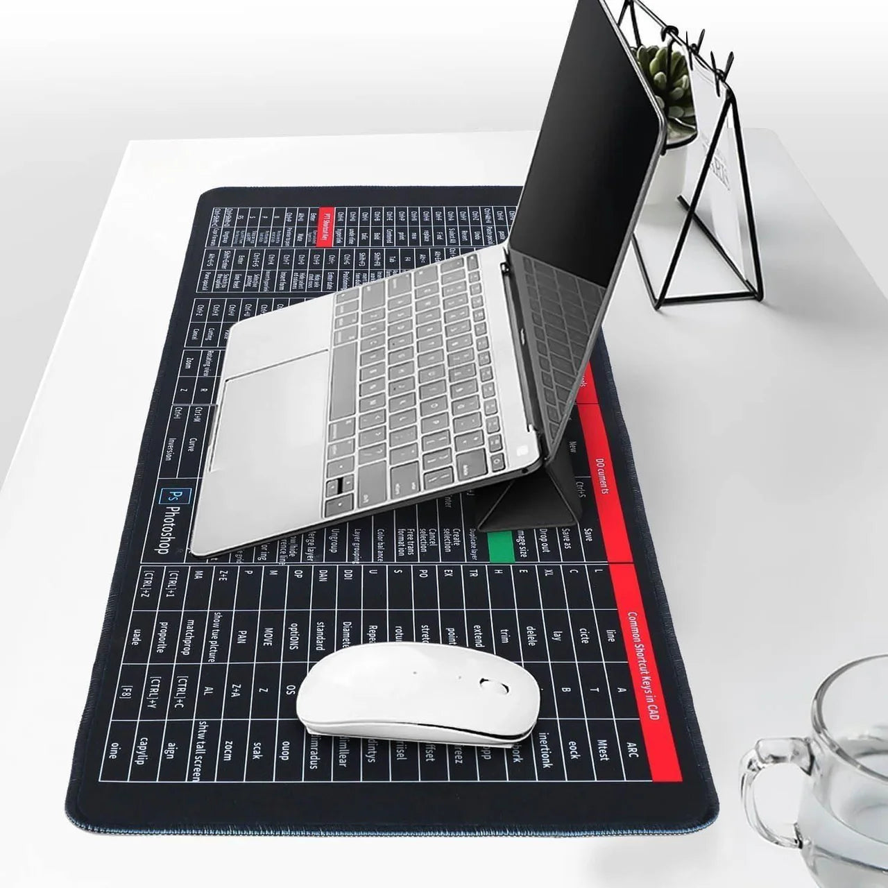 Mouse Pad with English Shortcut Keys Keyboard (Large Size)
