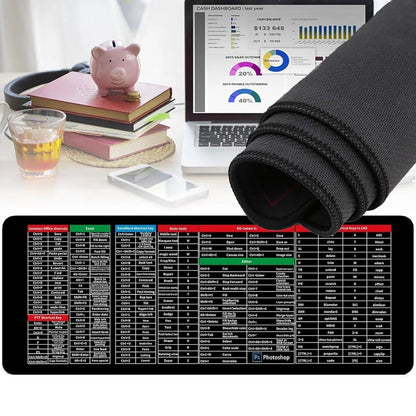 Mouse Pad with English Shortcut Keys Keyboard (Large Size)