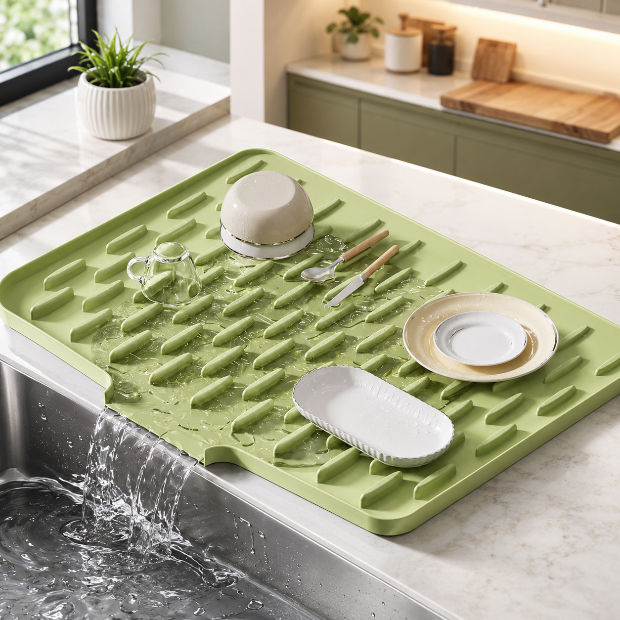 Silicone Dish Drying Waterproof Drain Mat