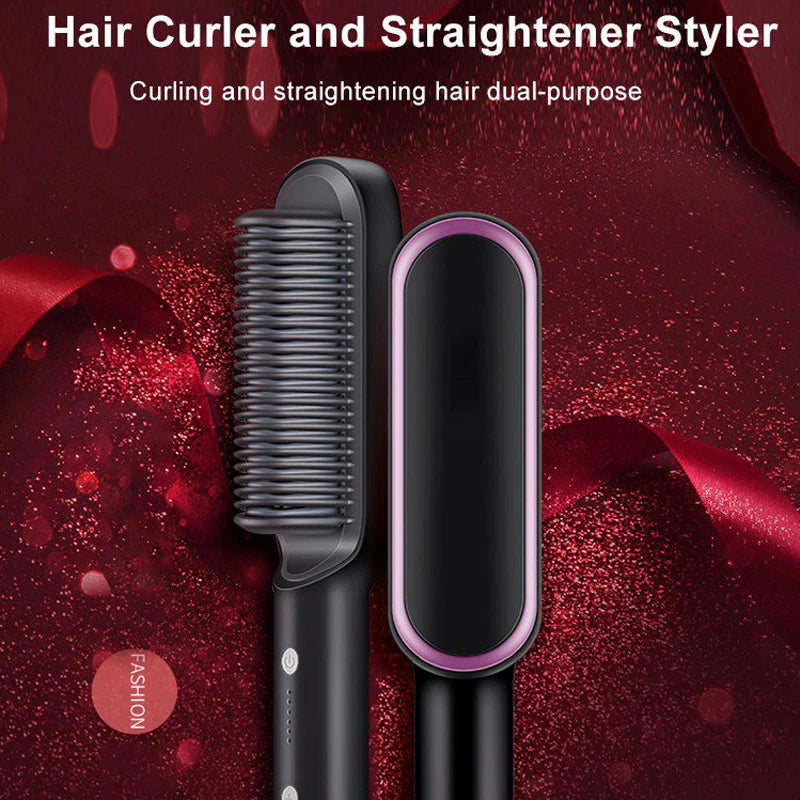 Premium 2-in-1 Hair Straightener & Curler Comb