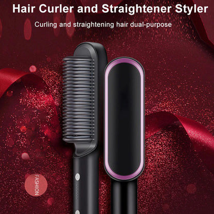Premium 2-in-1 Hair Straightener & Curler Comb