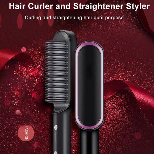 Premium 2-in-1 Hair Straightener & Curler Comb