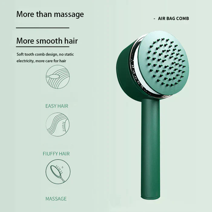 Premium One-Click Anti-Static Self-Cleaning Paddle Hair & Scalp Brush
