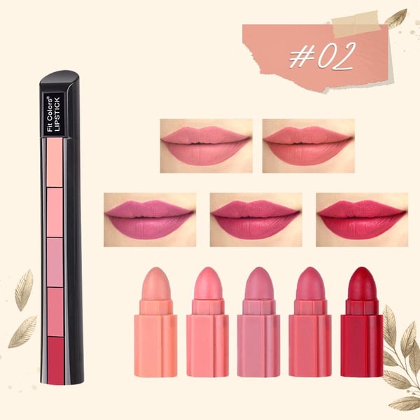 5 in 1 Matte Lipstick - Pack of 2