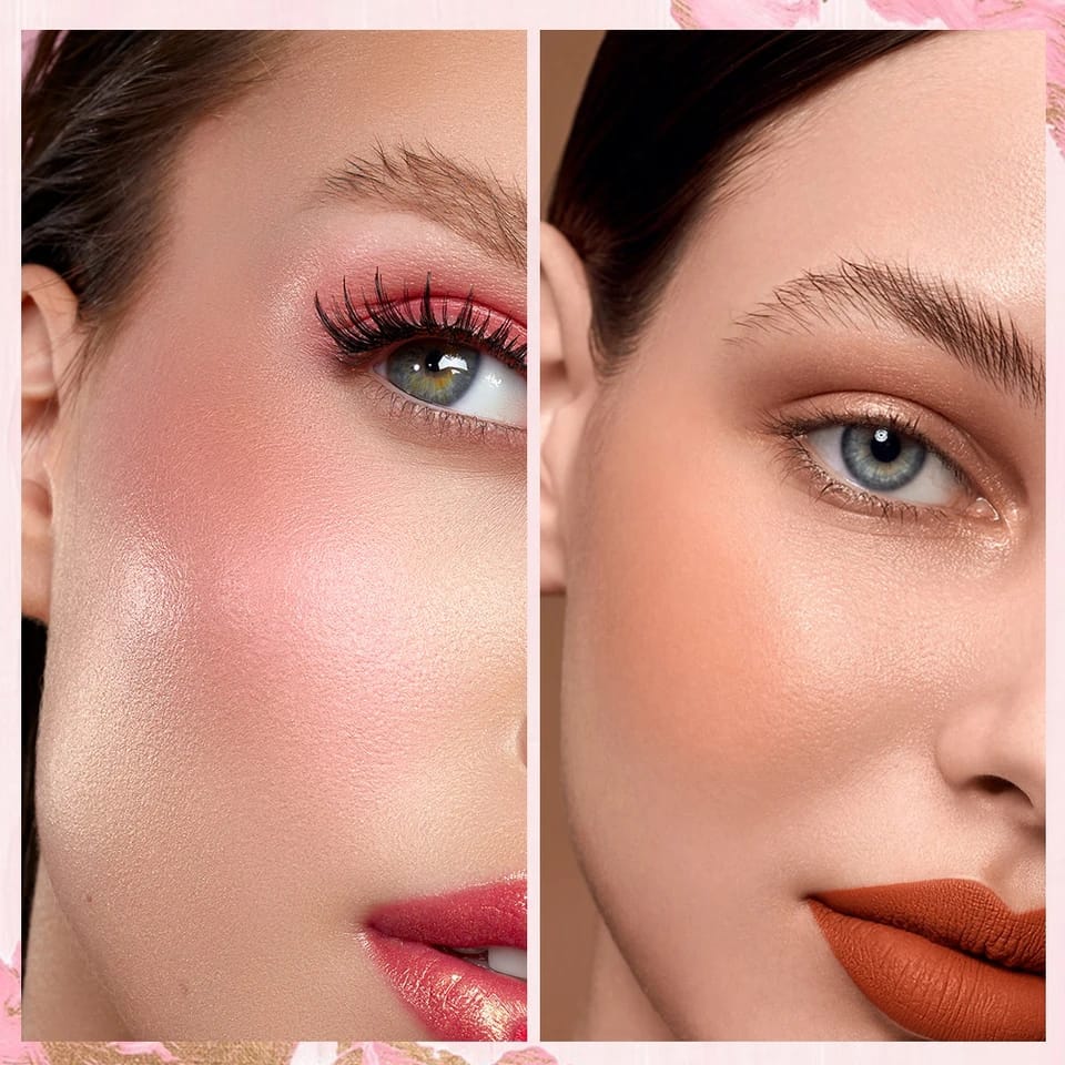 Premium 2-in-1 Korean Blendable Finish Cream Cheek Blush Stick with Brush