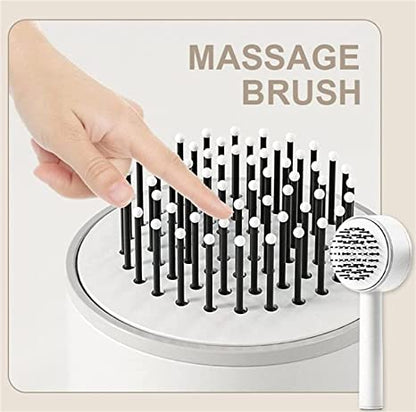 Premium One-Click Anti-Static Self-Cleaning Paddle Hair & Scalp Brush