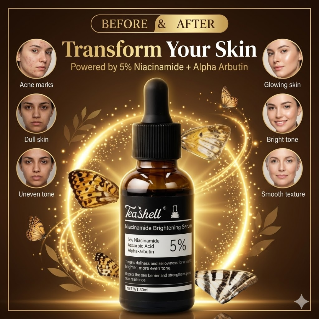 Teashell Niacinamide Brightening Serum | Fade Dark Spots, Acne Marks & Even Skin Tone