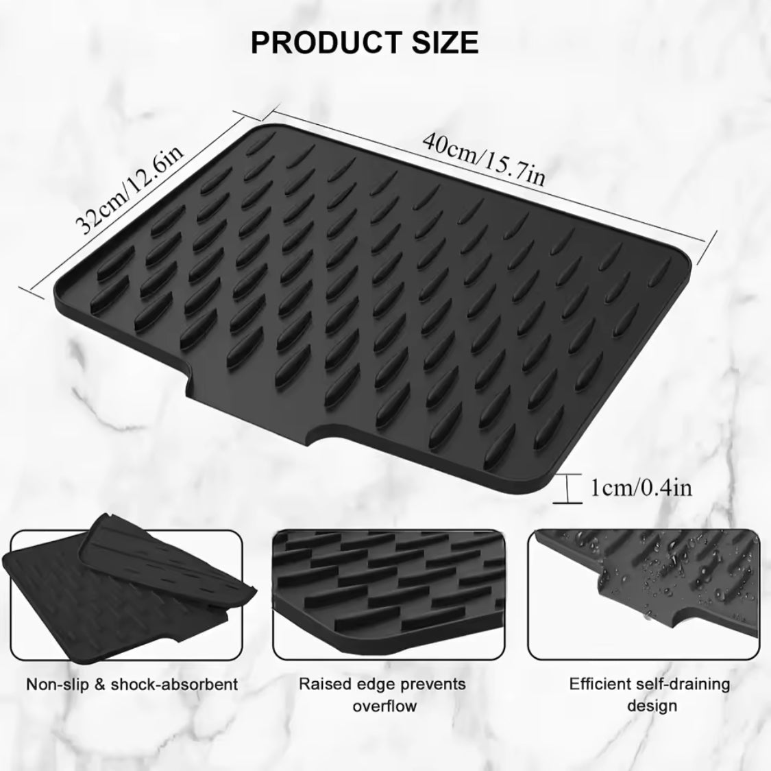 Silicone Dish Drying Waterproof Drain Mat