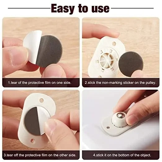 Self Adhesive Universal Wheels Casters 360 Degree Rotatable Ball Pulley