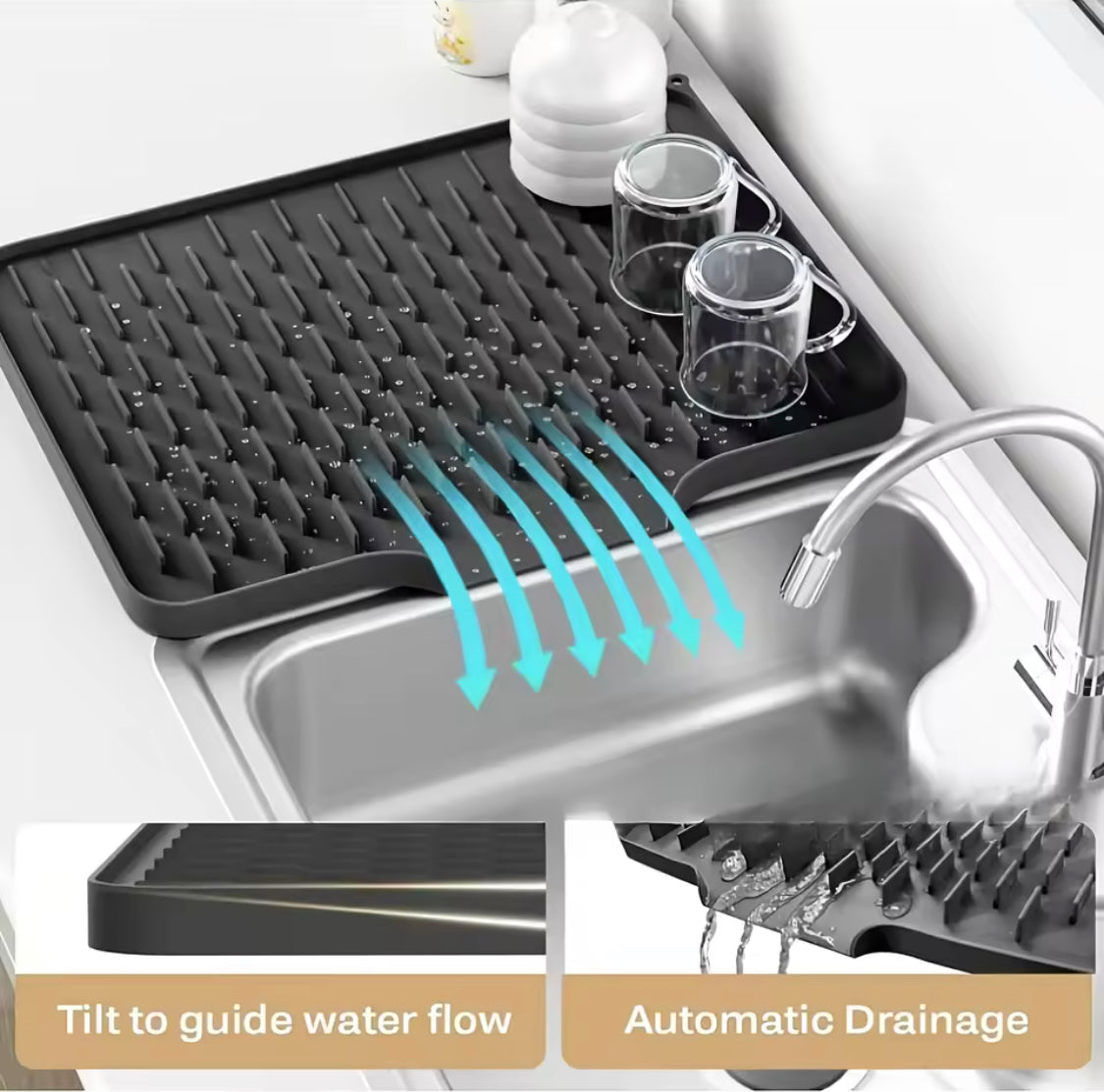 Silicone Dish Drying Waterproof Drain Mat