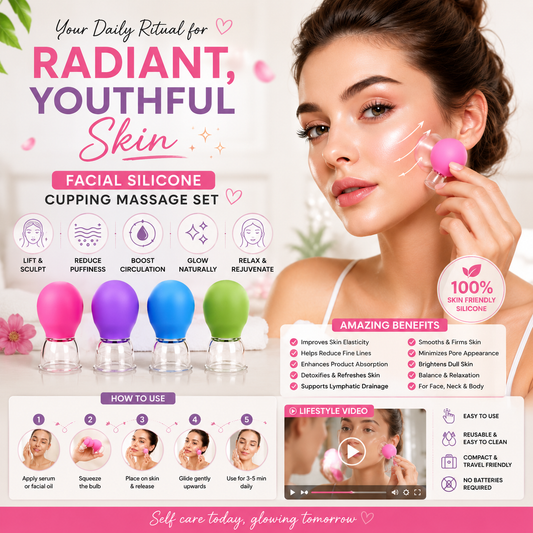 ✨ Facial Silicone Cupping Massage Set