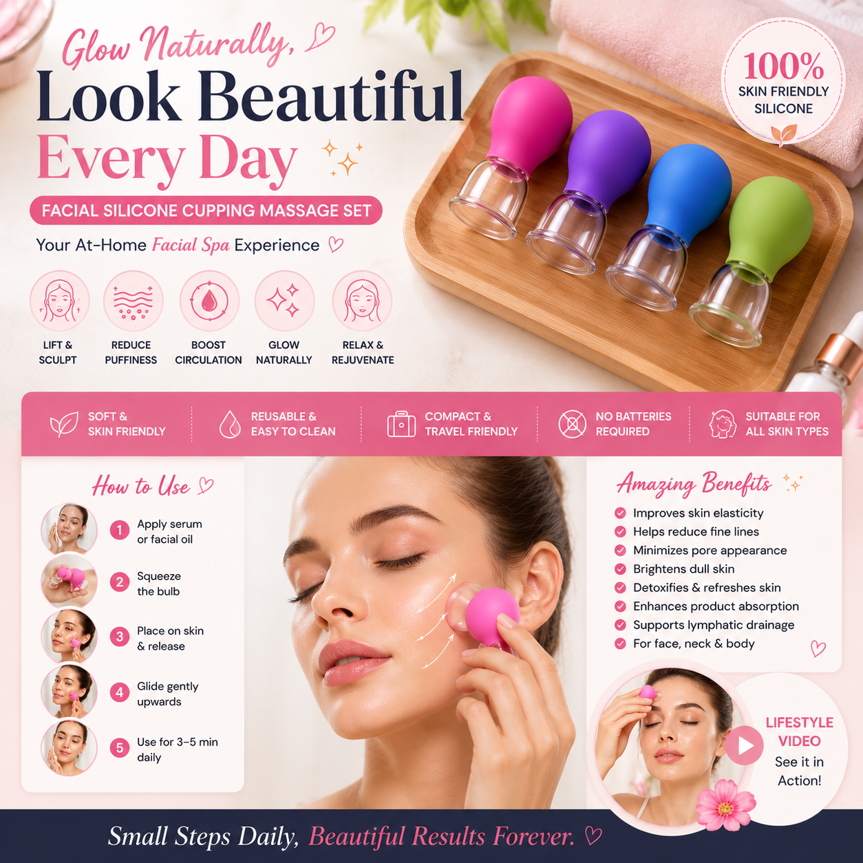 ✨ Facial Silicone Cupping Massage Set