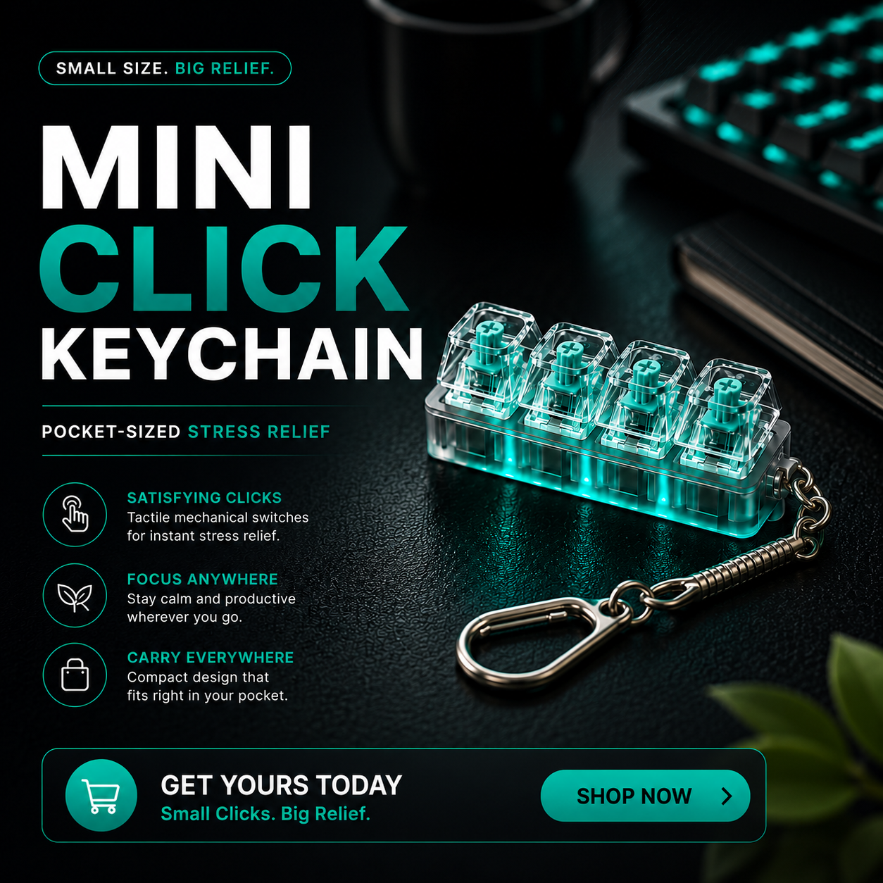ClickCube Mechanical Keychain