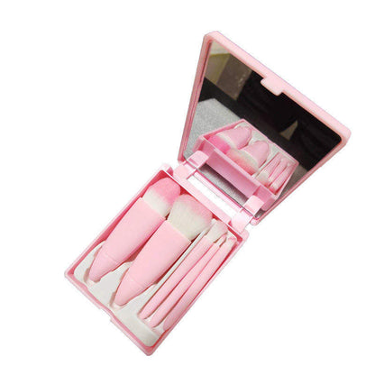 Premium Portable Cosmetic Makeup Beauty Brush with Mirror
