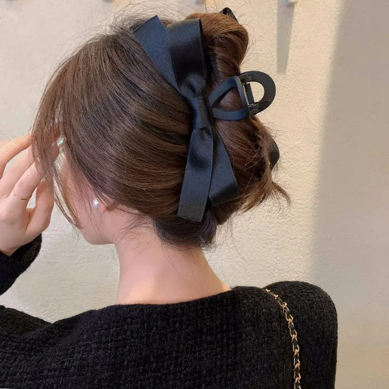 Elegant Black Bow Grab Clip Girls & Women