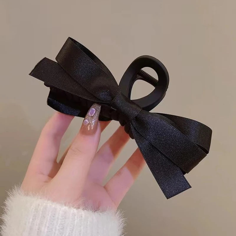 Elegant Black Bow Grab Clip Girls & Women