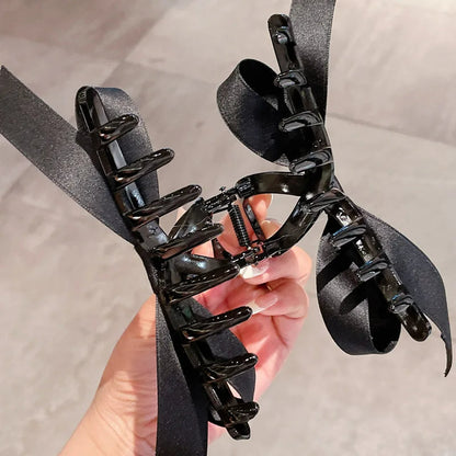 Elegant Black Bow Grab Clip Girls & Women