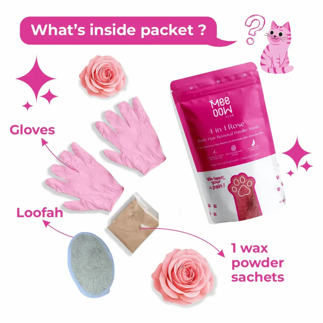 Meow Body Hair Removal Wax Powder Mask