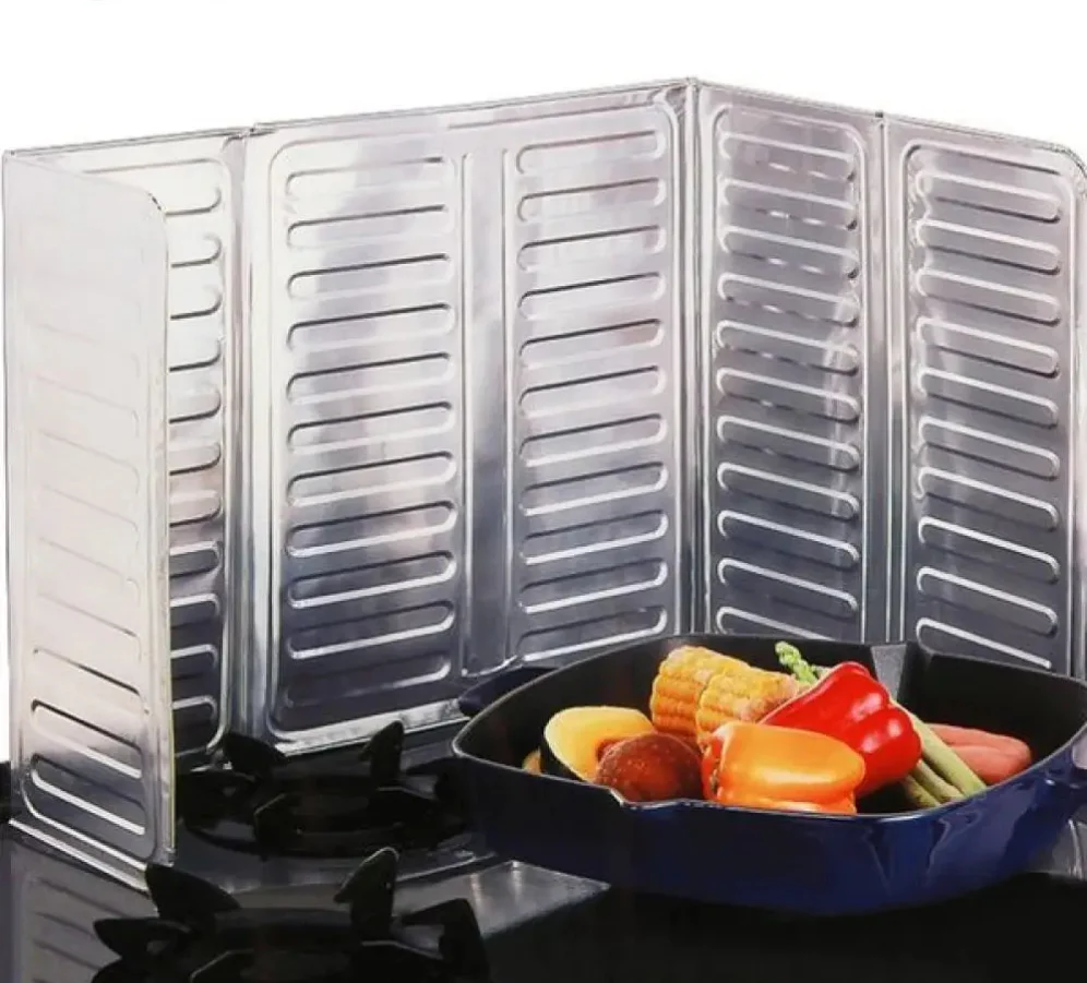 Foldable Aluminum Splatter Guard- Silicon Sink Splash Guard