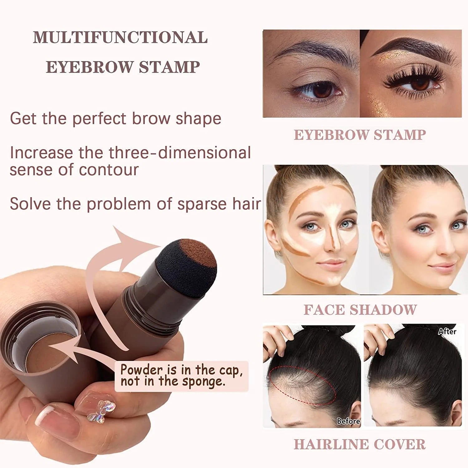 Dual-Use Eyebrow Stamp and Hairline Shading Powder – Instant Fill & Define