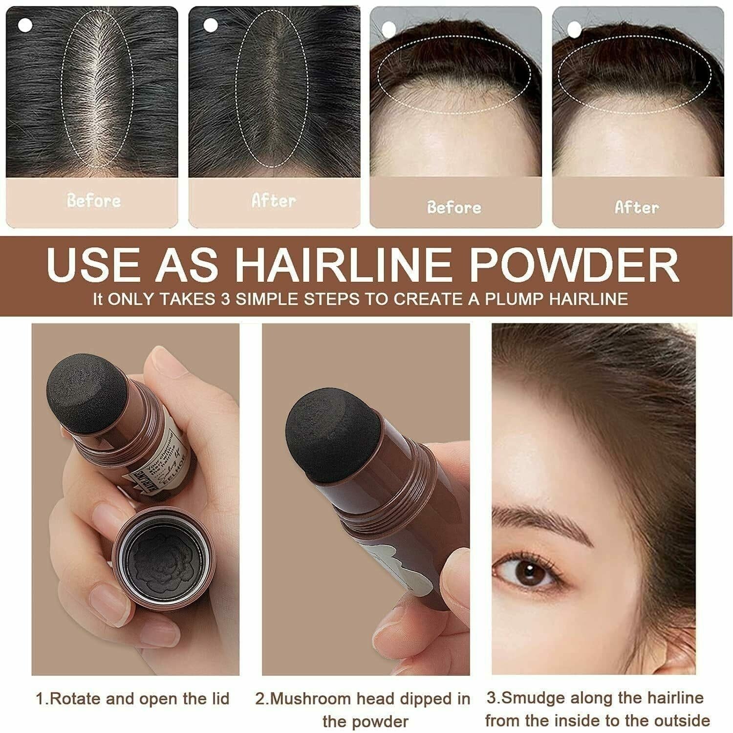 Dual-Use Eyebrow Stamp and Hairline Shading Powder – Instant Fill & Define